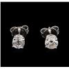 Image 1 : 1.06 ctw Diamond Solitaire Earrings - 14KT White Gold