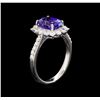 Image 4 : 14KT White Gold 1.80 ctw Tanzanite and Diamond Ring