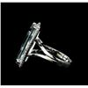 Image 3 : GIA Cert 9.59 ctw Aquamarine and Diamond Ring - 14KT White Gold