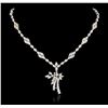 Image 2 : 14KT White Gold 3.82 ctw Diamond Necklace