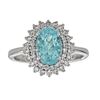 Image 1 : 2.16 ctw Paraiba Tourmaline and Diamond Ring - 18KT White Gold