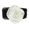 Image 1 : Semi Round Medallion Bracelet - Rhodium Plated