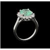 Image 4 : 2.92 ctw Emerald and Diamond Ring - 14KT White Gold