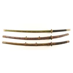 Lot of 3 Japanese Samurai Swords