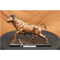 20 LBS Nice Bull Ox on marble base Bronze Statue (11"X18")