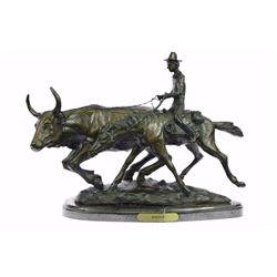 25 LBS "Bolter" Western Art Old West Farmer Bronze Sculpture (13"X17")