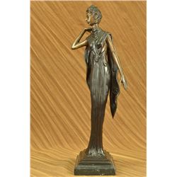 12 LBS Bronze Statue Dancer Jazz Club Figurine (19"X7")