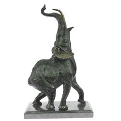15 LBS Bronze Sculpture Asian Elephant Japanese Figure (17"X10")