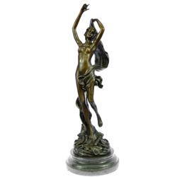 Female Bronze Sculpture on Marble Base