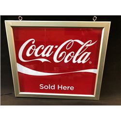 1970'S STORE FRONT COCA COLA ILLUMINATED DOUBLE SIDED WINDOW SIGN