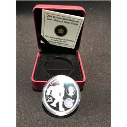 2011 $25 FINE SILVER HOLOGRAM WAYNE AND WALTER GRETZKY LIMITED EDITION COIN WITH C.O.A.