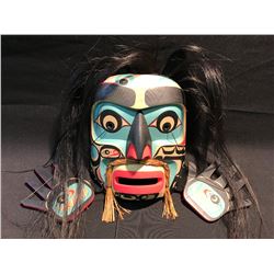 KWA-GIULTH 'TATOOED SPEAKER' MASK BY ALERT BAY'S CHRIS 'TSAKIS' LINES (MEMBER OF THE HUNT FAMILY)