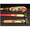 Image 2 : 3 KWA-GIULTH PADDLES BY ALERT BAY'S CHRIS 'TSAKIS' LINES (MEMBER OF THE HUNT FAMILY)