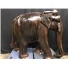 Image 1 : LARGE SOLID EXOTIC WOOD CARVED ELEPHANT.  CARVING MEASURES: 36" TALL X 42" LONG X 22" WIDE