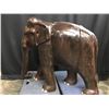 Image 3 : LARGE SOLID EXOTIC WOOD CARVED ELEPHANT.  CARVING MEASURES: 36" TALL X 42" LONG X 22" WIDE