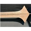 Image 2 : AFRICAN BRIDAL CURRENCY SWORD ON STAND, TOTAL HEIGHT 56" TALL