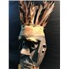 Image 3 : VERY OLD IVORY COAST MASK FROM DAN-KRAN VILLAGE, LARGE WOODEN MASK FEATURES: FEATHERS, HIDE/FUR AND