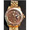 Image 1 : ROLEX MENS GMT-MASTER WRIST WATCH, 18K YELOW GOLD CASE WITH NON-ROLEX BASE METAL BRACELET.