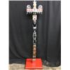 Image 1 : BEAUTIFULLY CARVED AND PAINTED 4 FIGURE LONG HOUSE 82" TALL TALKING POLE BY NAMGIS NATION ARTIST