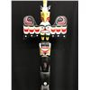 Image 2 : BEAUTIFULLY CARVED AND PAINTED 4 FIGURE LONG HOUSE 82" TALL TALKING POLE BY NAMGIS NATION ARTIST