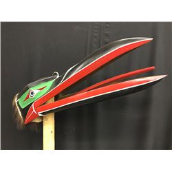 STRIKING RAVEN MASK BY NAMGIS NATION ARTIST HERMAN BRUCE SR. FROM ALERT BAY