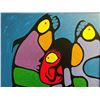 Image 2 : ORIGINAL OIL ON CANVAS PAINTING BY OJIBAY ARTIST NORVAL MORRISSEAU TITLED 'GRANDSON AND FISH'