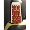 Image 3 : EAGLE AND FROG FEAST MASK BY GITSKAN NATION'S RUPERT JEFFREY.  MASK IS CARVED IN YELLOW CEDAR, AND