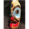 Image 2 : KILLER WHALE CHIEF MASK BY GITSKAN NATION'S RUPERT JEFFREY.  MASK IS CARVED IN BIRCH WOOD