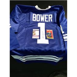 TORONTO MAPLE LEAFS MEMORABILIA LOT INC. JOHNNY BOWER AUTOGRAPHED JERSEY WITH JSA AUTHENTICATION