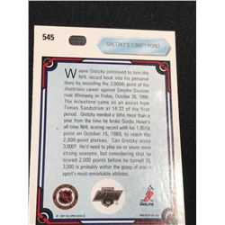 WAYNE GRETZKY AUTOGRAPHED NHL'S FIRST 2000 POINT SCORER CARD COMES
