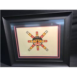 FRAMED LIMITED EDITION ARTIST'S PROOF 'KWA-GUILTH SUN' NO. A.P. XXX/XLII/79 BY STAN HUNT