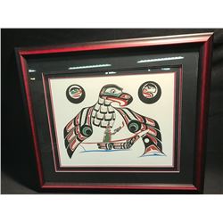 FRAMED LIMITED EDITION PRINT 'JOURNEY' NO. 100/200 BY KWA-GUILTH ARTIST RICHARD HUNT