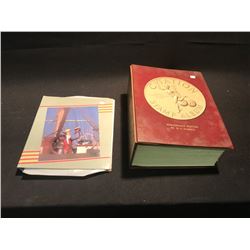 2 STAMP ALBUMS (ONE LARGE, ONE SMALL) CONTAINING VARIOUS STAMPS FROM AROUND THE WORLD