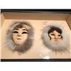 Image 2 : PAIR (HIS AND HERS) OF INUIT SNOW MASKS, COME IN BEAUTIFUL GLASS FRONT CABINET