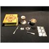 Image 1 : MIXED LOT WITH STERLING SILVER PCS. CANADIAN COINS AND A SMALL INLAYED WOODEN BOX