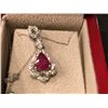 Image 1 : 14KT GOLD RUBY (1.25CT) PENDANT WITH 37 DIAMONDS