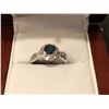 Image 1 : 14KT GOLD BLUE DIAMOND RING (CENTER DIAMOND AT 0.49CT) ALONG WITH 20 WHITE DIAMONDS