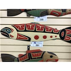 CARVED / PAINTED WALL MOUNT SALMON PANEL BY SQUAMISH NATION'S CHESTER JOSEPH