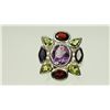 Image 1 : #3-STERLING SILVER GEMSTONE RING SIZE 8
