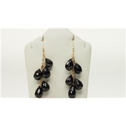#9-14K GOLD BLACK ONYX EARRINGS