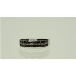 #13-STERLING SILVER DIAMOND RING SIZE 7