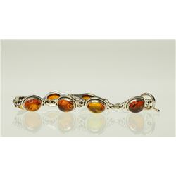 #19-STERLING SILVER AMBER BRACELET