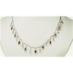 #22-STERLING SILVER GEMSTONE NECKLACE