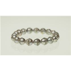 #24-FRESHWATER PEARL & CUBIC BRACELET