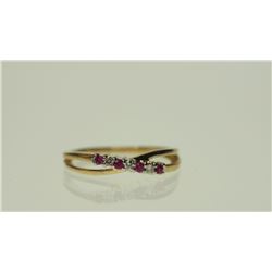 #28-10K GOLD RUBY & DIAMOND RING SIZE 7