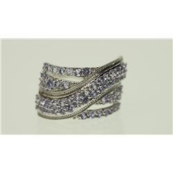 #29-STERLING SILVER TANZANITE RING SIZE 8