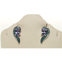 #31-STERLING SILVER TANZANITE EARRINGS