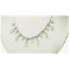 Image 1 : #39-ST.SILVER IMITATION PEARL & CZ NECKLACE