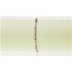 #44-10K GOLD AMETHYST & DIAMOND BRACELET