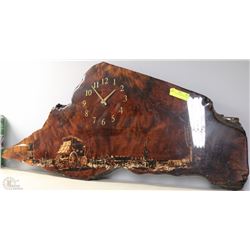 1970 STAGECOACH WOODEN CLOCK